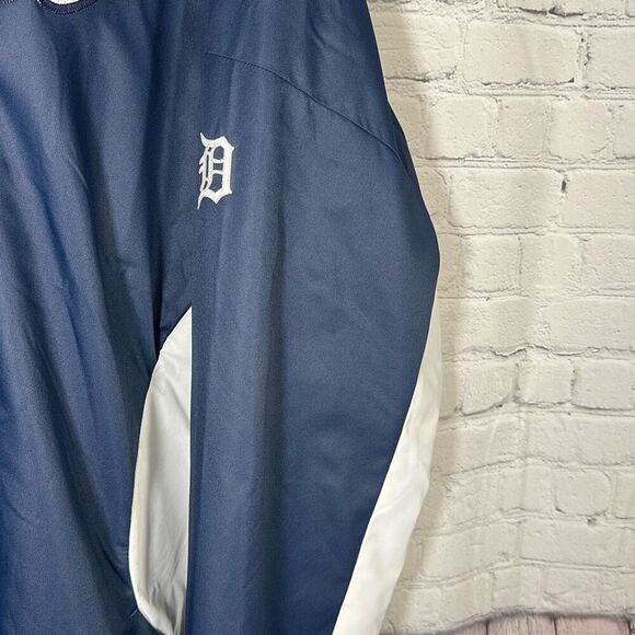 Detroit Tigers Majestic Baseball Full Zip Jacket Coat size 4XL Blue Thermabase - Picture 3 of 11